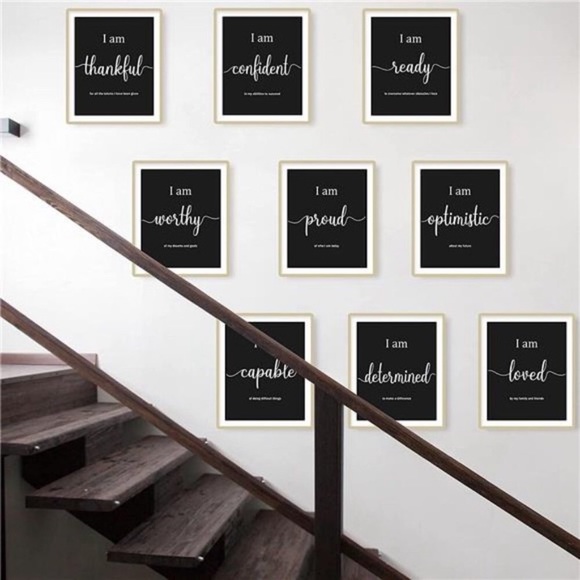 9 Pieces Inspirational Motivational Wall Art Decor, Daily Positive Affirmations - Picture 2 of 8